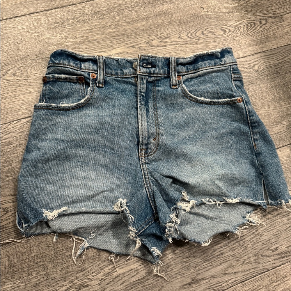 Abercrombie & Fitch Distressed Blue Jean Shorts